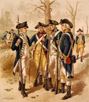 Infantry; Continental Army, 1779-1783, IV by Henry Alexander Ogden Oil Painting