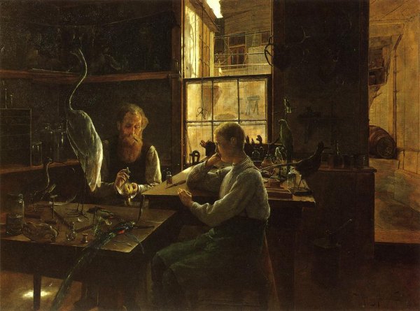 The First Lesson also known as The Taxidermist by Henry Alexander - Hand-Painted Oil Painting Reproduction
