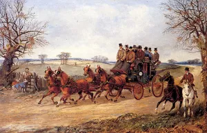 A Coach and Four on an Autumn Road by Henry Alken Oil Painting