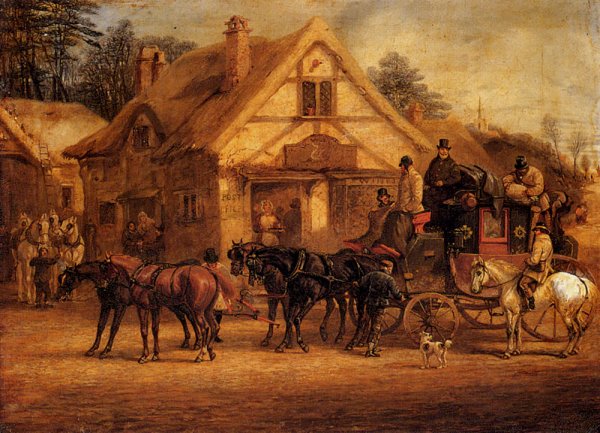 Main Product Photo of A Halted Coach Painting by Henry Alken