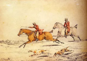 Hunting Scenes, Full Cry by Henry Alken - Oil Painting Reproduction