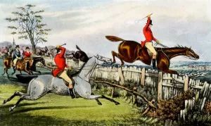 Jumping Fence by Henry Alken - Oil Painting Reproduction