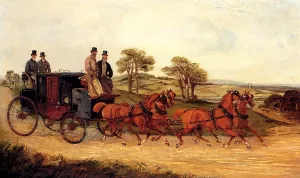 Mail Coaches on an Open Road painting by Henry Alken