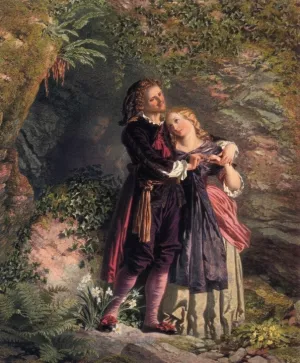Ferdinand and Miranda by Henry Anelay - Oil Painting Reproduction