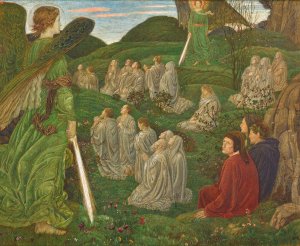 The Green Valley, Purgatorio Cantos VII-VIII by Henry Arthur Payne Oil Painting