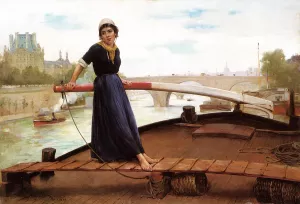 Along the Seine by Henry Bacon - Oil Painting Reproduction