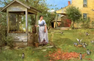 At the Well by Henry Bacon - Oil Painting Reproduction