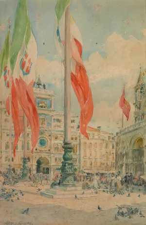 Piazza San Marco by Henry Bacon Oil Painting