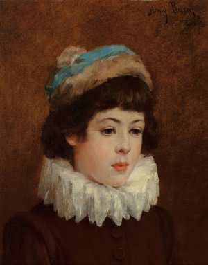 Portrait of a young girl by Henry Bacon Oil Painting