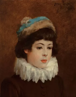 Portrait of a young girl by Henry Bacon Oil Painting