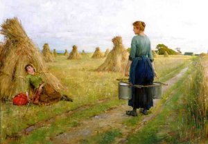 Repose also known as Asleep by the Stack by Henry Bacon Oil Painting