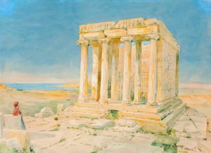 Temple of Nike Apteros by Henry Bacon Oil Painting