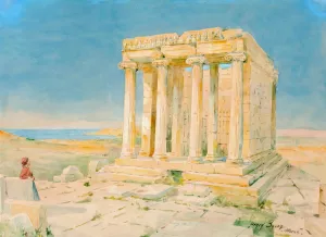 Temple of Nike Apteros by Henry Bacon Oil Painting