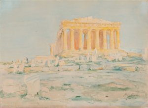 The Parthenon, West Facade by Henry Bacon Oil Painting