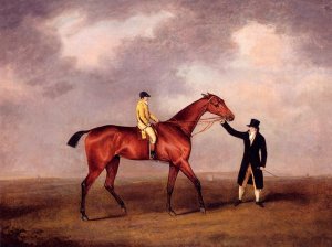 Lord Grosvenor's Violante With Frank Buckle Up, Held By A Groom On A Racecourse