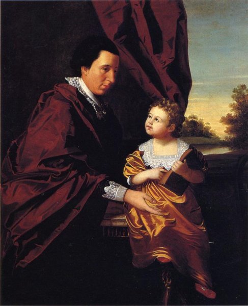 Thomas Middleton of Crowfield and His Daughter Mary by Henry Benbridge - Hand-Painted Oil Painting Reproduction