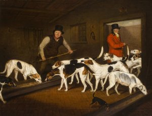 Earl Of Darlington's Kennel by Henry Bernard Chalon Oil Painting