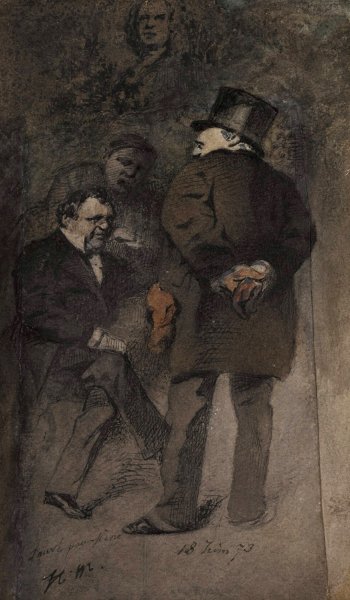 Main Product Photo of A Conversation  Painting by Henry Bonaventure Monnier