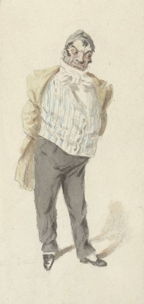 Karikatuur van een staande heer by Henry Bonaventure Monnier Oil Painting