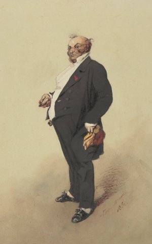 Self-Portrait as Monsieur Prudhomme by Henry Bonaventure Monnier Oil Painting
