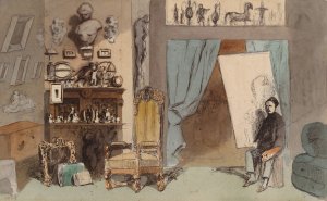 The Painter's Studio by Henry Bonaventure Monnier Oil Painting