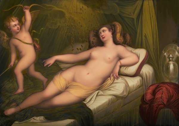Danae, after Titian  by Henry Bone - Hand-Painted Oil Painting Reproduction