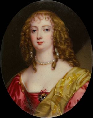Portrait of the Countess of Bedford, after Anthony Van Dyck by Henry Bone Oil Painting