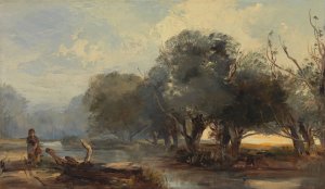 On the Norfolk Broads by Henry Bright Oil Painting
