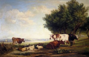 Cattle and Sheep in a River Landscape