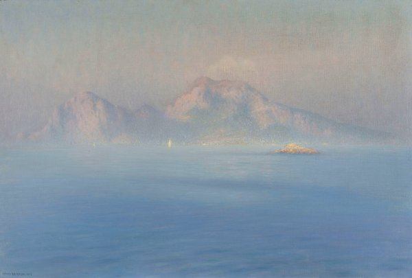 Capri, Cote Escarpee Vue De La Mer  by Henry Brokman - Hand-Painted Oil Painting Reproduction