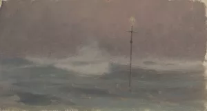 Croix et vague, Bretagne Oil painting by Henry Brokman