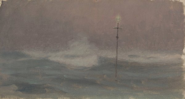 Croix et vague, Bretagne  by Henry Brokman - Hand-Painted Oil Painting Reproduction