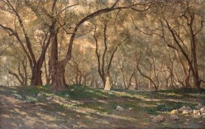 Jeune Fille Sous Les Oliviers - Menton by Henry Brokman Oil Painting