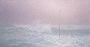 La Croix dans la brume, Bretagne by Henry Brokman Oil Painting