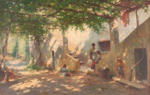 Sestri Levante, pergola by Henry Brokman Oil Painting