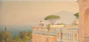 Terrasse De L'hotel Cocumella by Henry Brokman Oil Painting