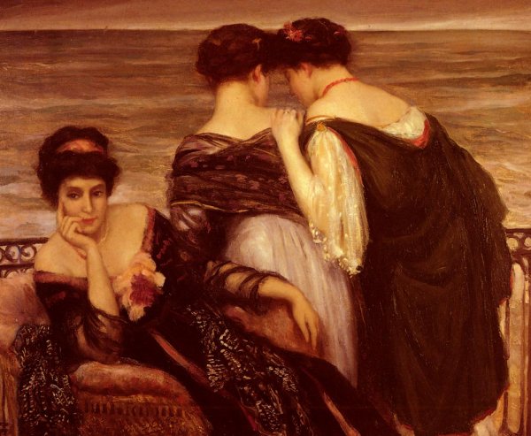 Sur La Terrasse, Biarritz by Henry Caro-Delvaille - Hand-Painted Oil Painting Reproduction