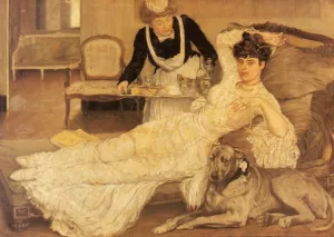 Tea Time painting by Henry Caro-Delvaille