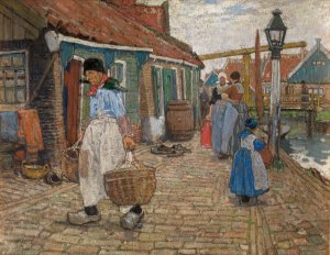 In Volendam Oil painting by Henry Cassiers