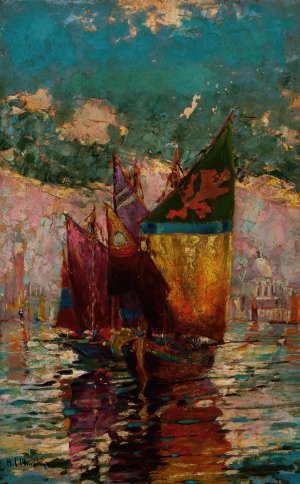 Sails of Sunset by Henry Cruse Murphy Oil Painting