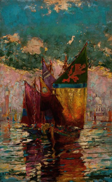 Main Product Photo of Sails of Sunset Painting by Henry Cruse Murphy