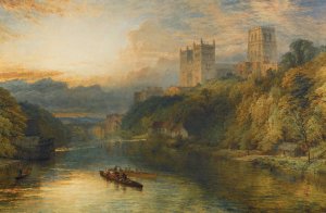 Durham Cathedral From The River by Henry Dawson Oil Painting