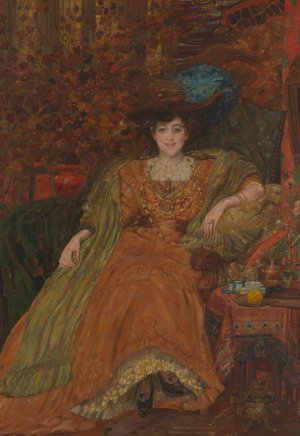 Portrait of Emma Lambotte by Henry De Groux Oil Painting
