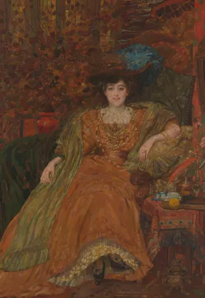 Portrait of Emma Lambotte by Henry De Groux Oil Painting