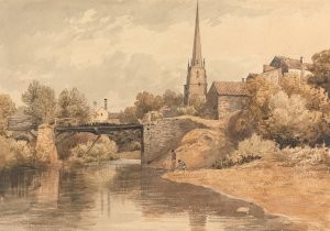 On the Monnow, Monmouth by Henry Edridge Oil Painting
