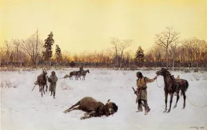 A Lucky Shot by Henry Farny - Oil Painting Reproduction
