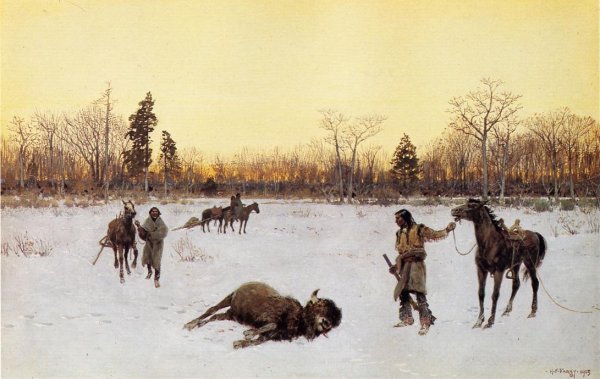 Main Product Photo of A Lucky Shot Painting by Henry Farny
