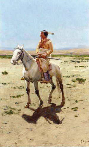 Cheyenne Scout by Henry Farny Oil Painting