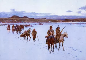 Departure for the Buffalo Hunt by Henry Farny - Oil Painting Reproduction