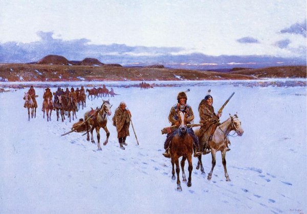 Main Product Photo of Departure for the Buffalo Hunt Painting by Henry Farny
